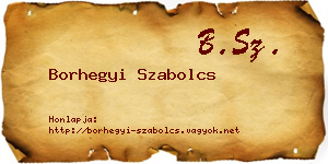 Borhegyi Szabolcs névjegykártya