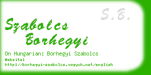 szabolcs borhegyi business card